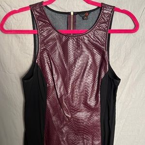 Burgundy and black dress